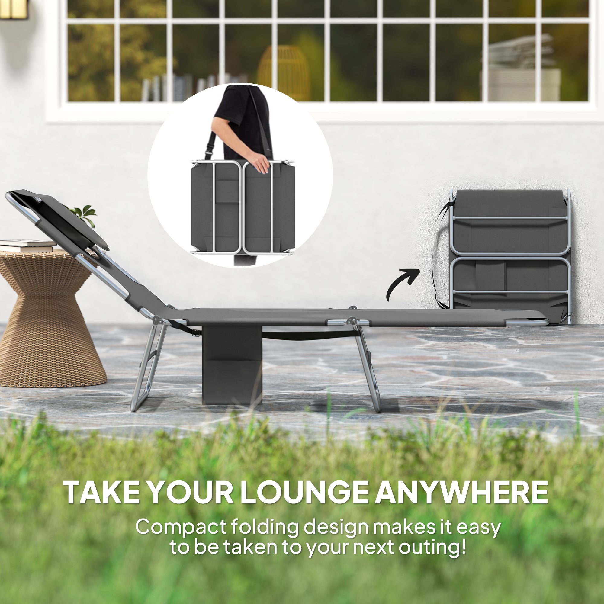 Foldable Sun Lounger/bed Adjustable