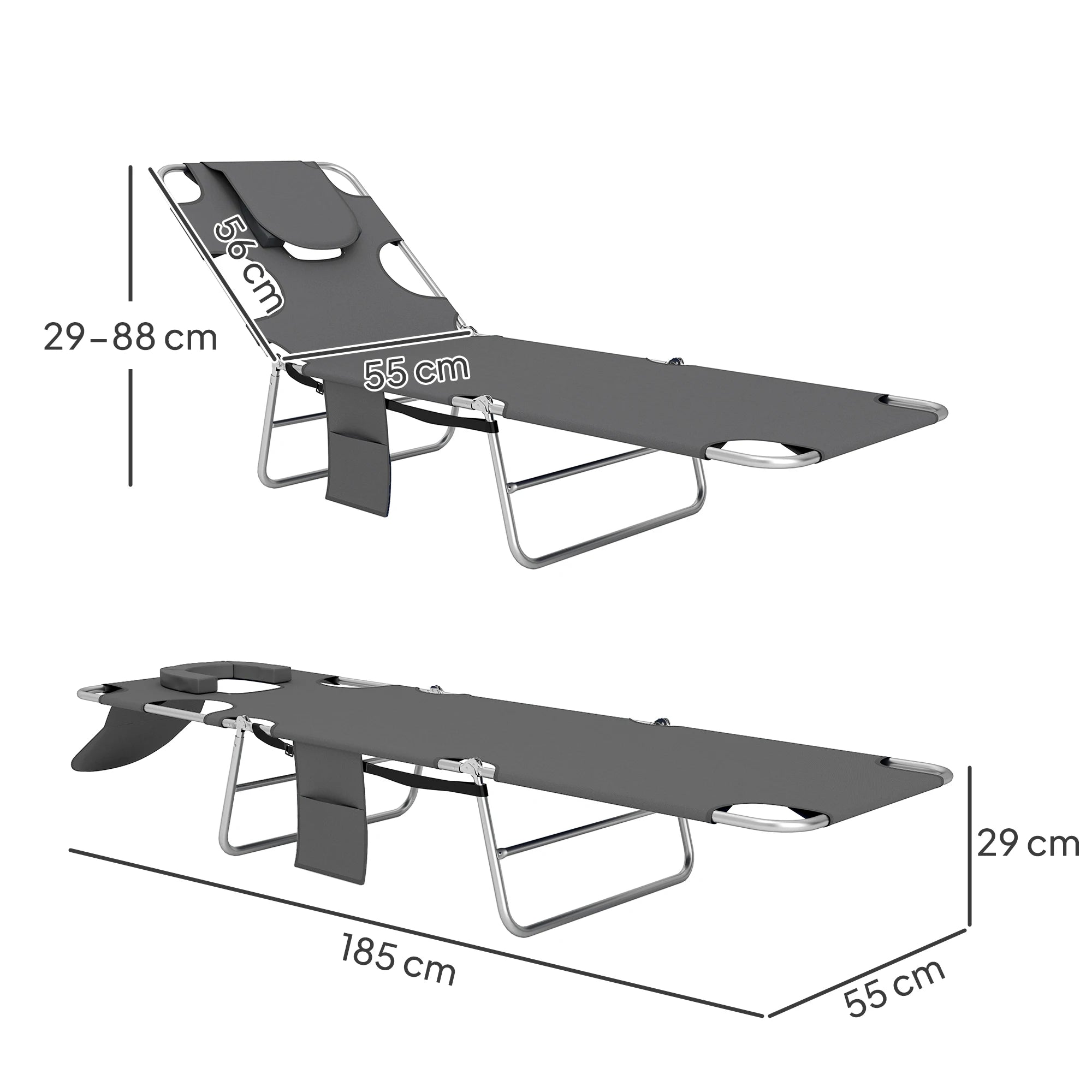 Foldable Sun Lounger/bed Adjustable