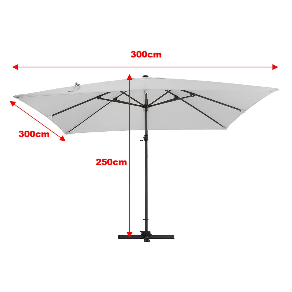 Large Square Canopy Rotating Outdoor Cantilever