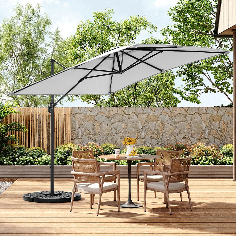 Large Square Canopy Rotating Outdoor Cantilever