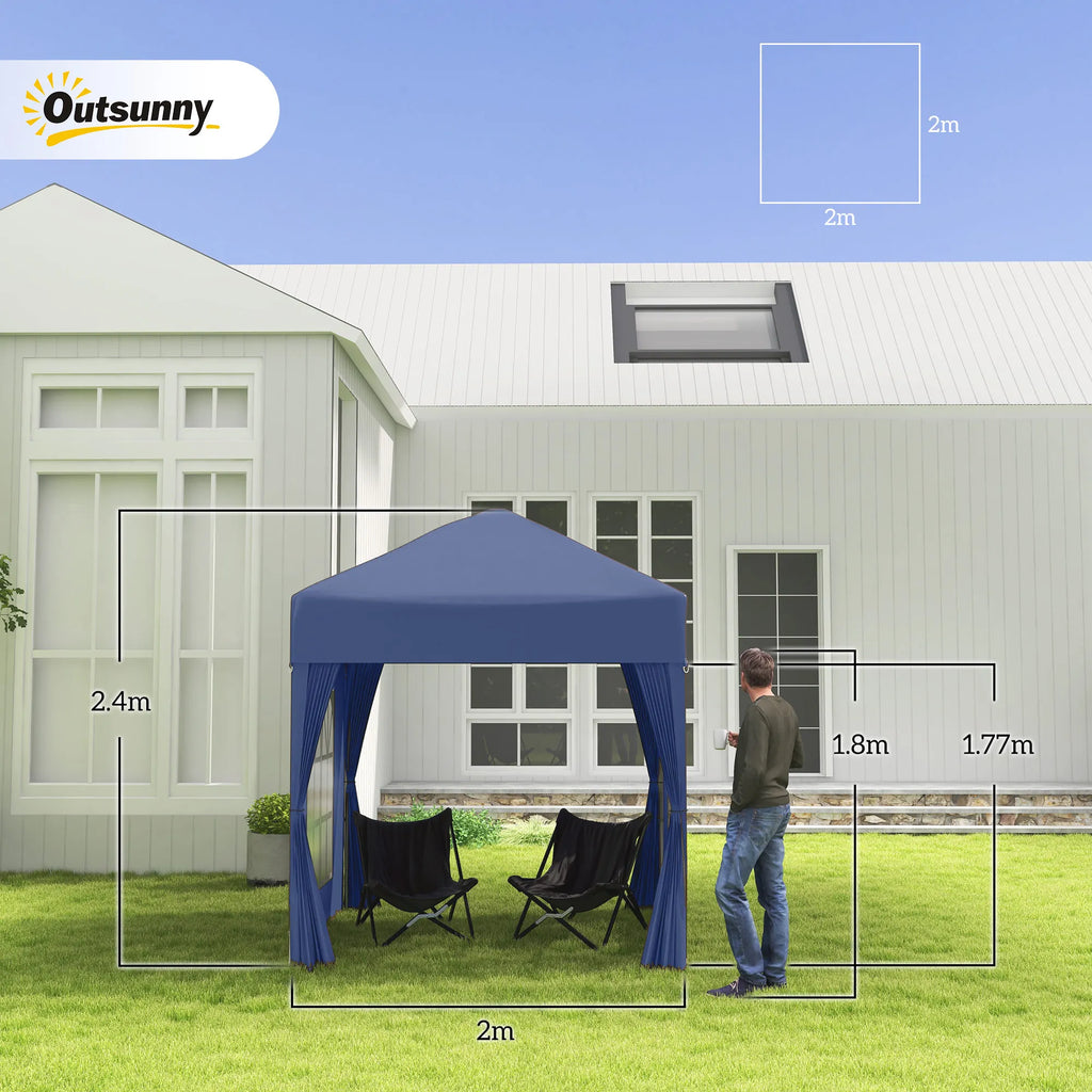 2 x 2 m Garden Pop Up Gazebo,  Water Resistant