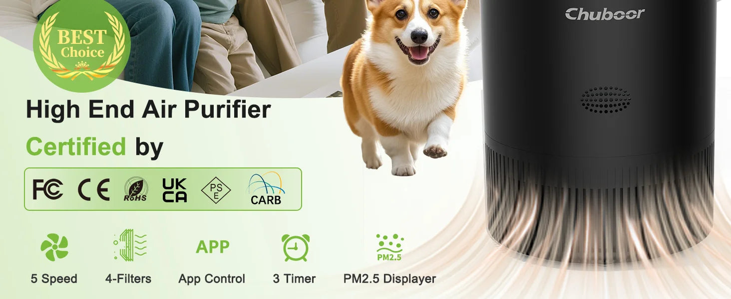 Smart Air Purifier for Bedroom Home