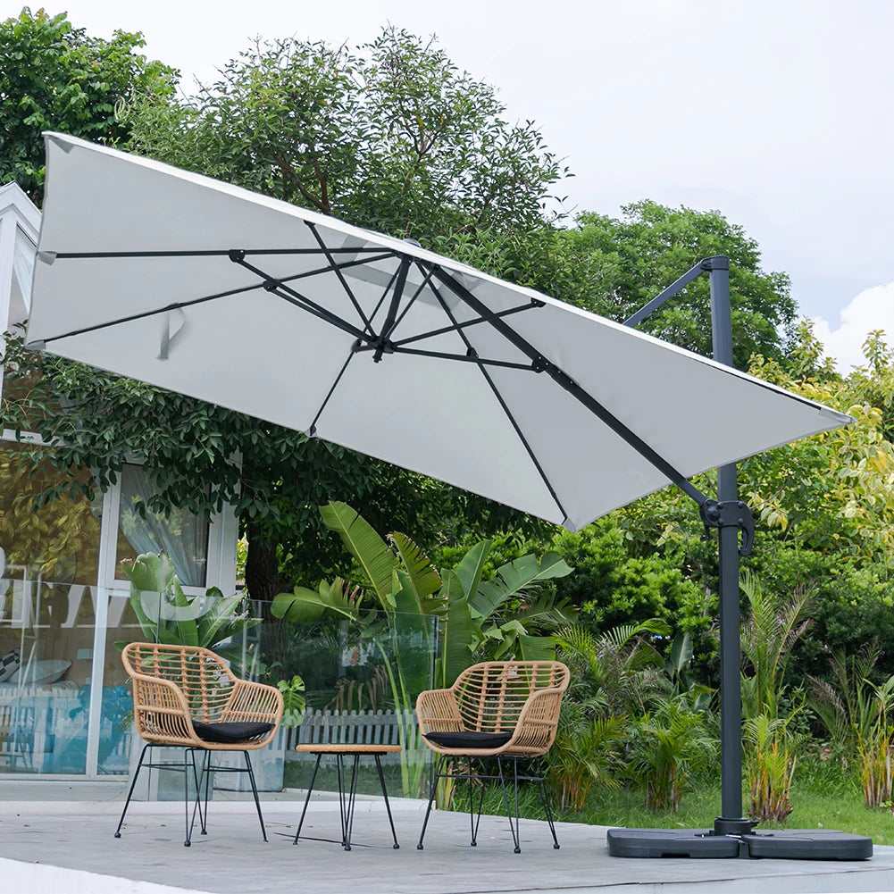 Large Square Canopy Rotating Outdoor Cantilever