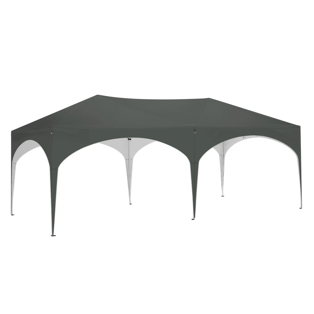 Folding Pavilion Gazebo 3x6m Garden Canopy with 6 Sidewalls Adjustable Height