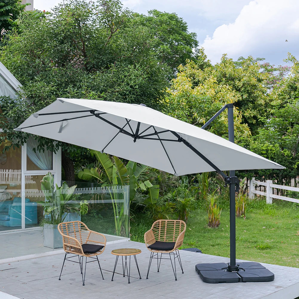 Large Square Canopy Rotating Outdoor Cantilever