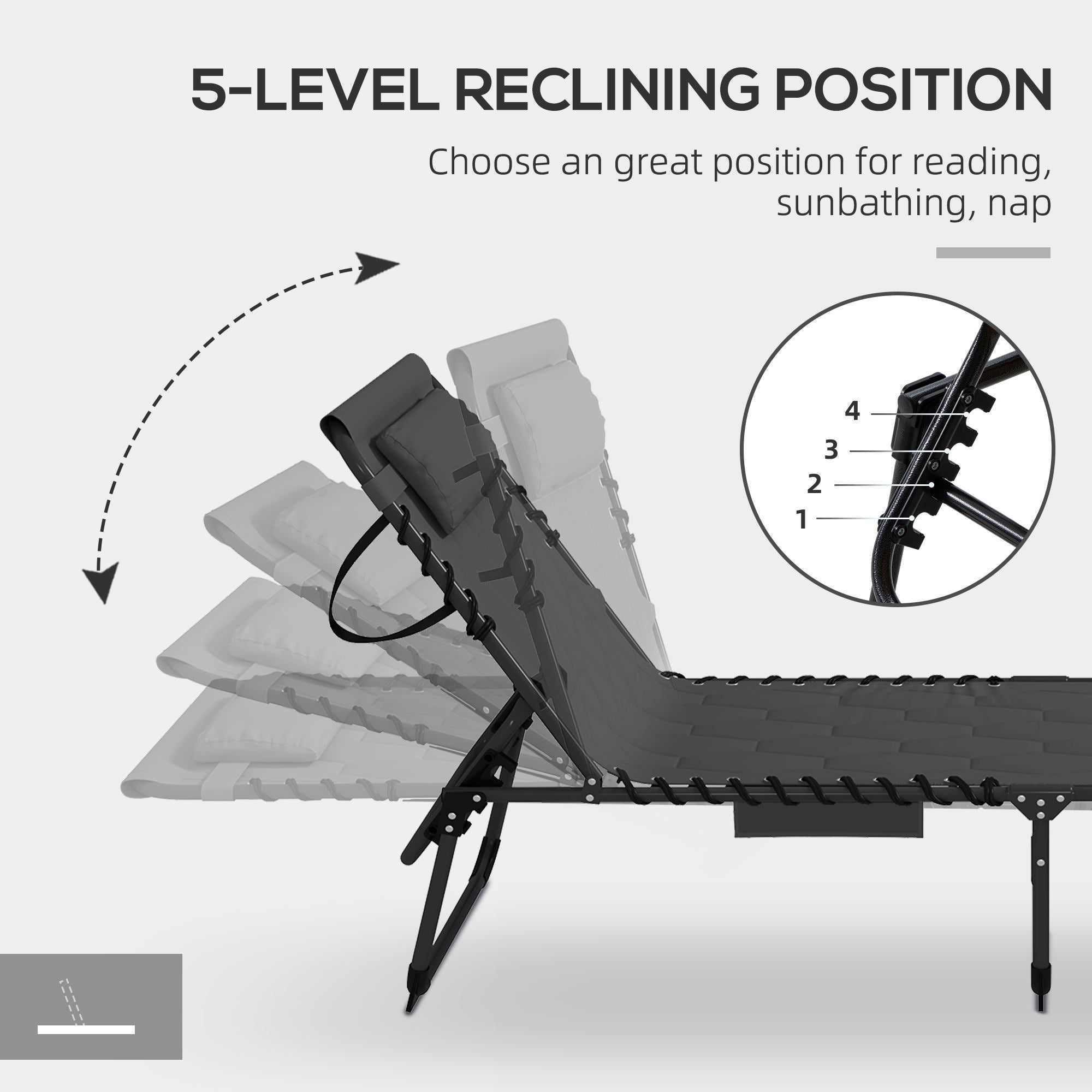 2 Piece Foldable Sun Lounger Set